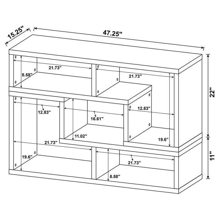 Velma Convertible TV Console and Bookcase White