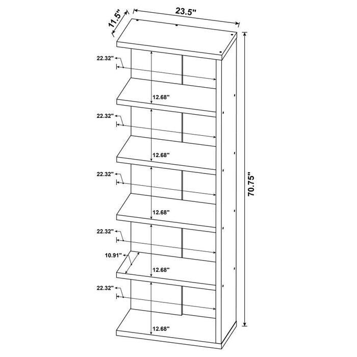 Harrison 5-tier Bookcase Weathered Grey