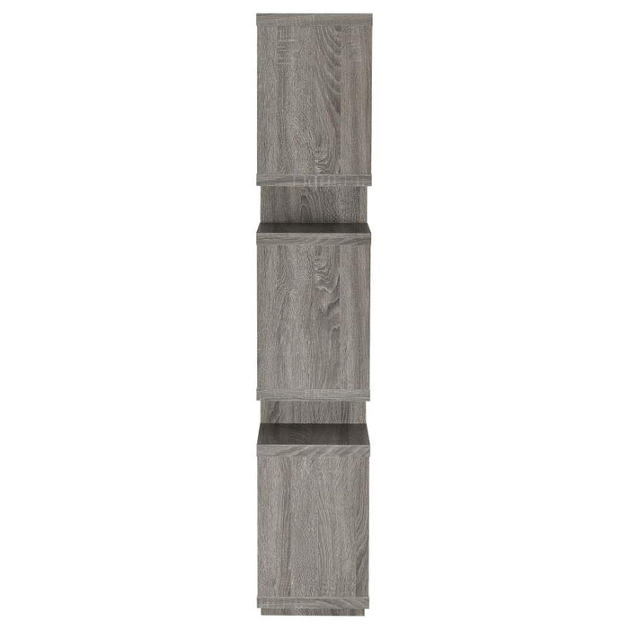 Reid 3-tier Geometric Bookcase Weathered Grey