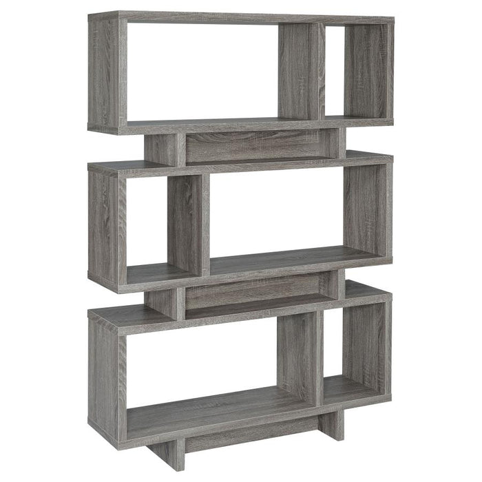 Reid 3-tier Geometric Bookcase Weathered Grey