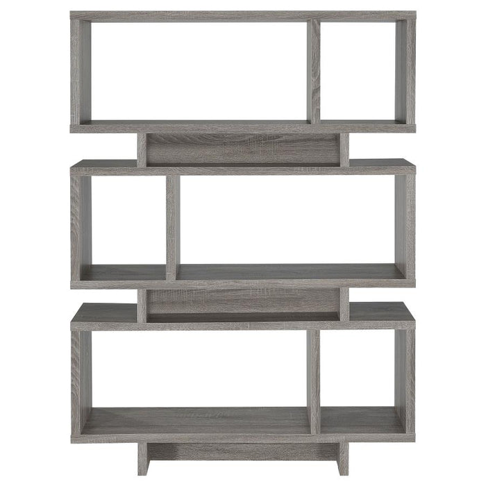 Reid 3-tier Geometric Bookcase Weathered Grey