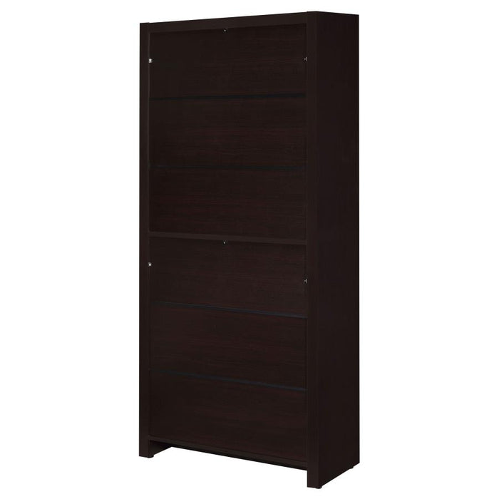 Skylar 5-shelf Bookcase with Storage Drawer Cappuccino