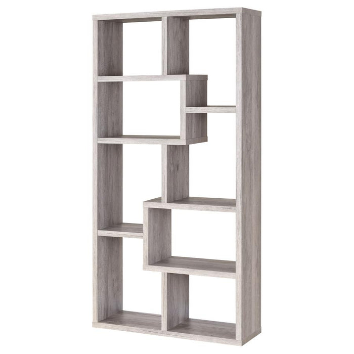 Theo 10-shelf Bookcase Grey Driftwood