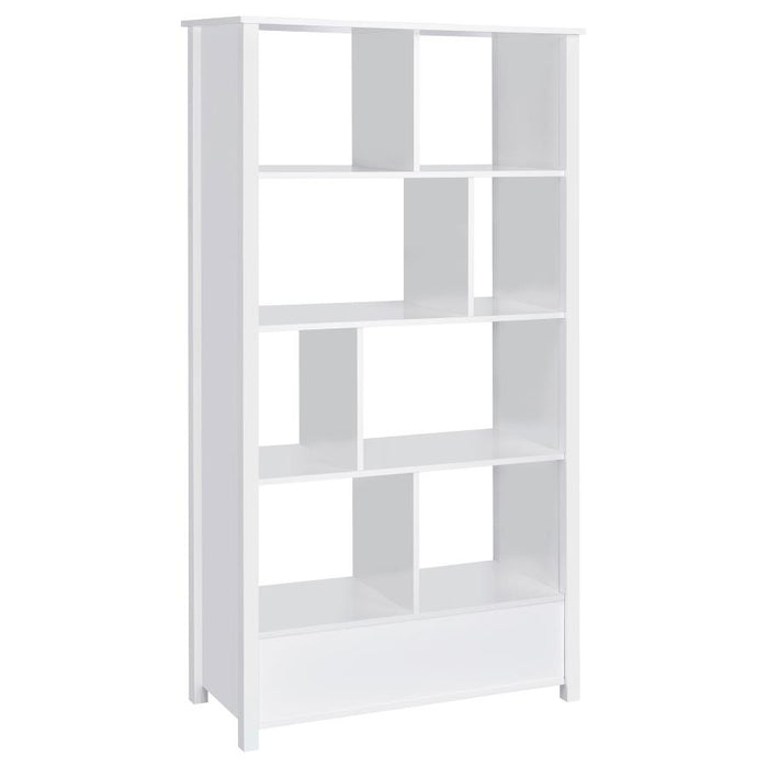 Dylan Rectangular 8-shelf Bookcase WHITE