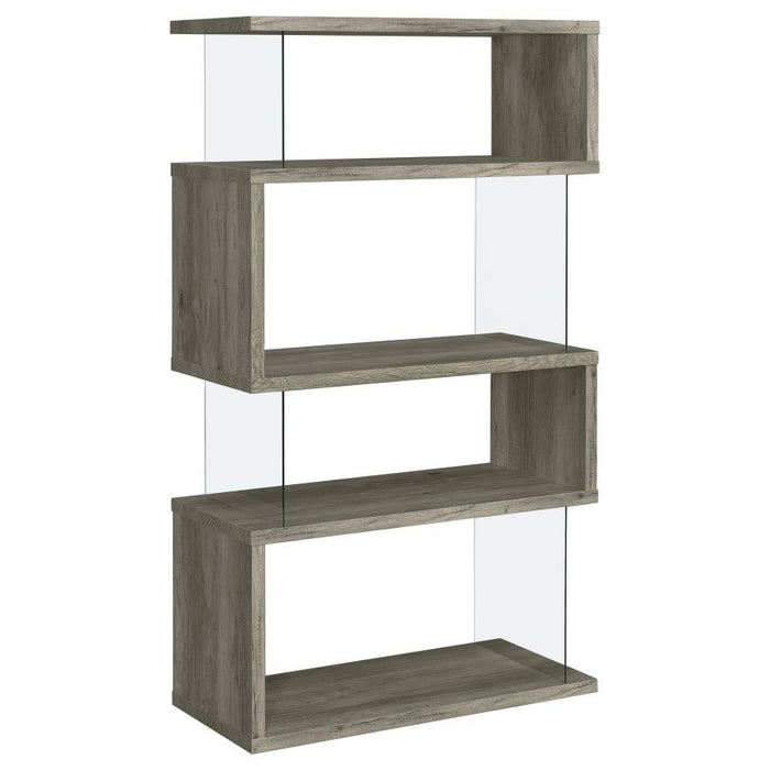 Emelle 4-shelf Bookcase with Glass Panels