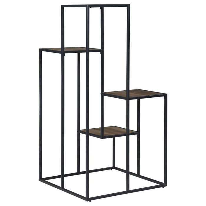 Rito 4-tier Display Shelf Rustic Brown and Black