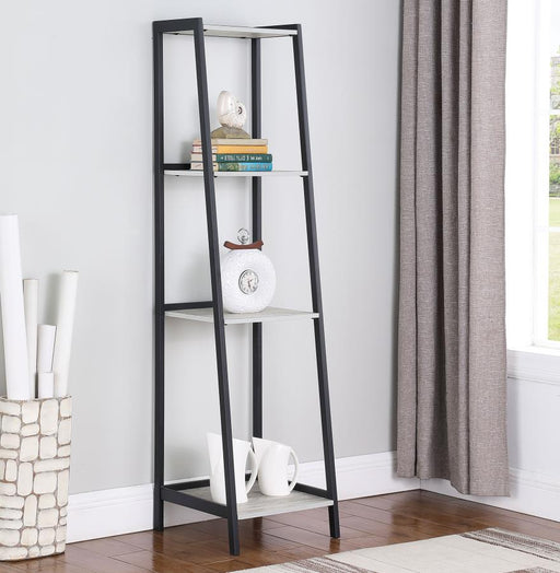 pinckard-4-shelf-ladder-bookcase-grey-stone-herringbone-and-black