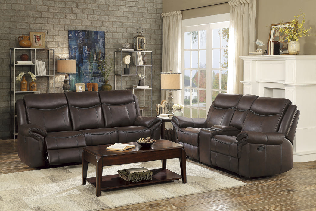 Aram Recliner Loveseat DARK BROWN