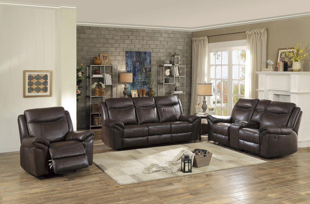 Aram Recliner Loveseat DARK BROWN