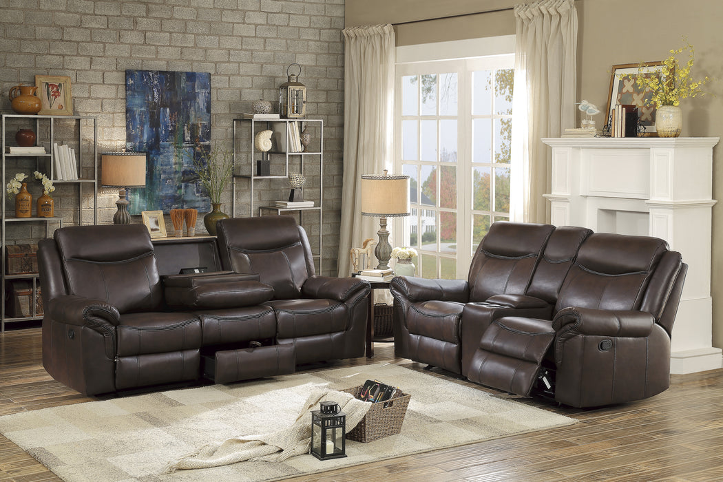 Aram Recliner Loveseat DARK BROWN