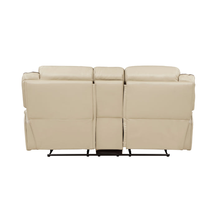 Amite Recliner Loveseat BEIGE VINYL