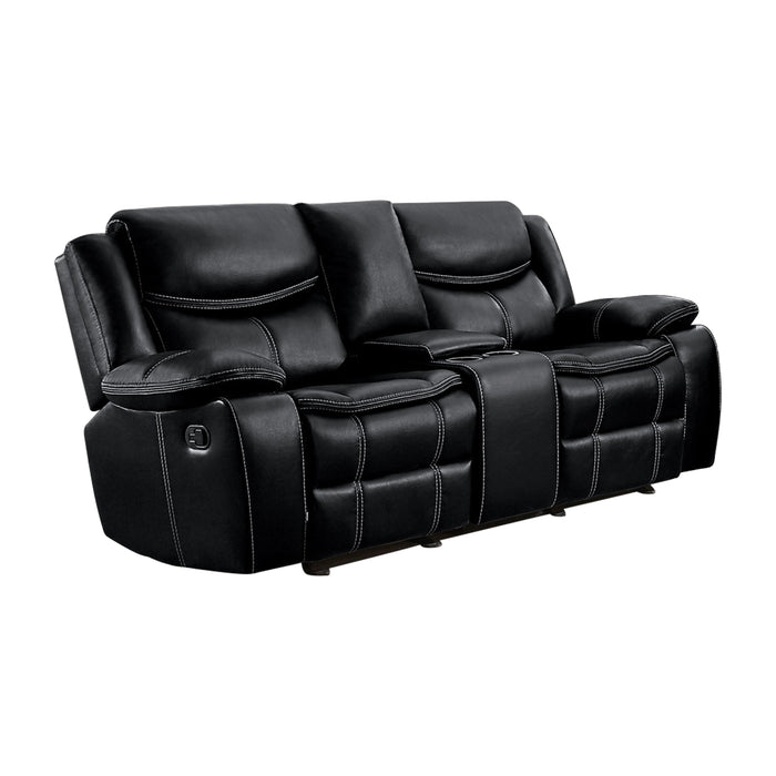 Bastrop Recliner Loveseat BLACK VINYL