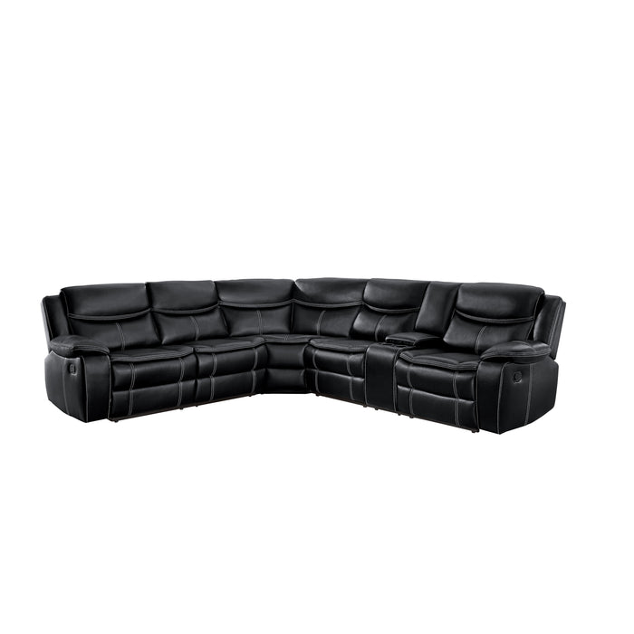 Bastrop 3-Piece Sectional with Right Console BLACK VINYL