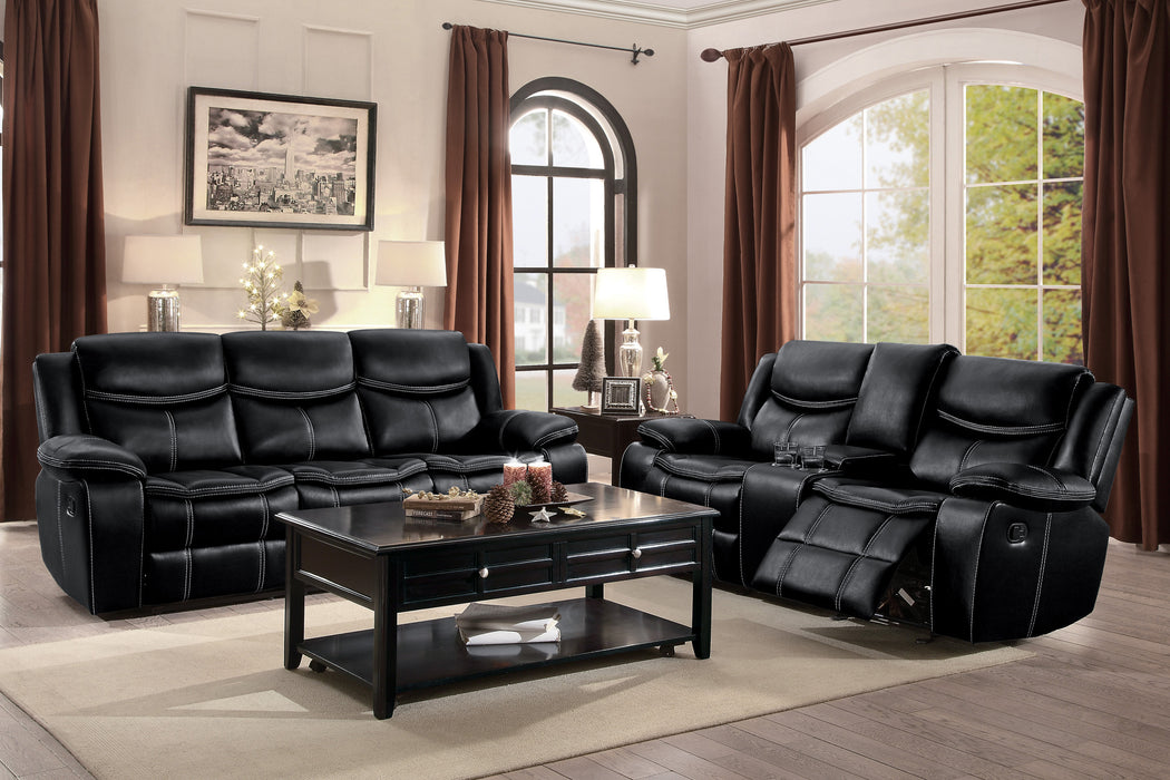 Bastrop Recliner Loveseat BLACK VINYL