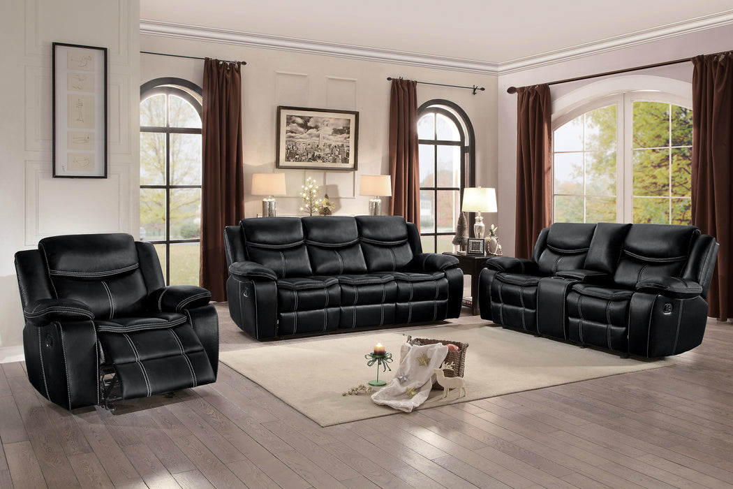 Bastrop Recliner Loveseat BLACK VINYL