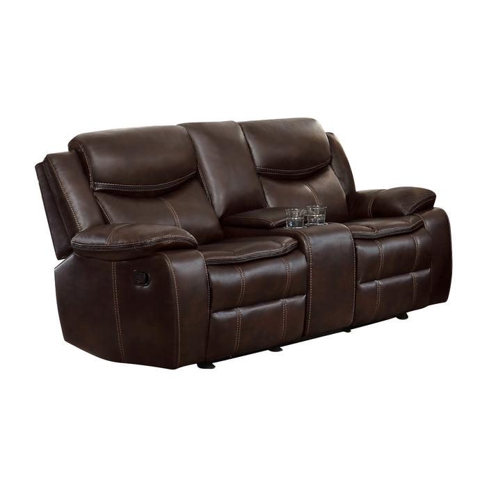 Bastrop Recliner Loveseat BROWN VINYL