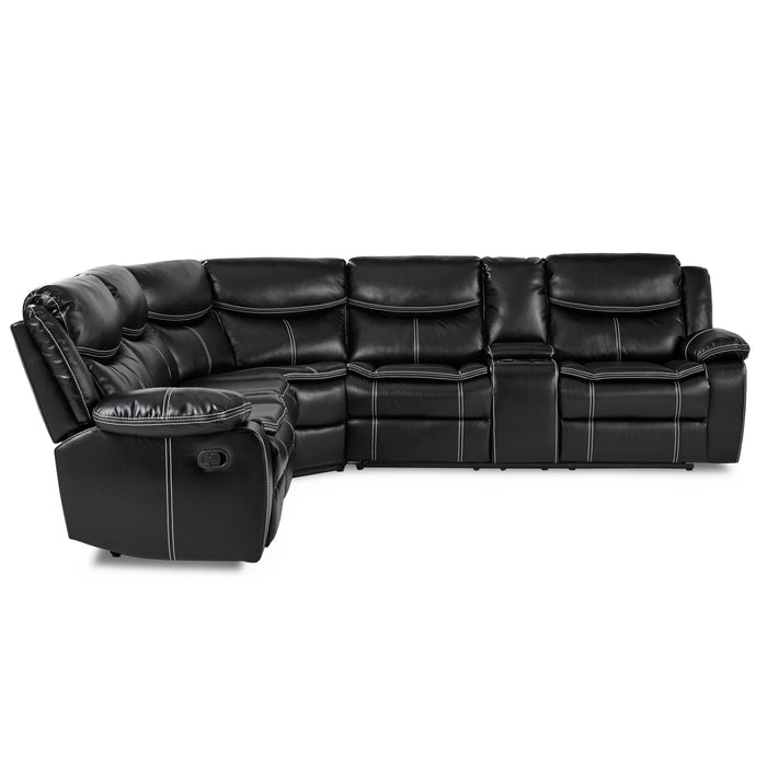 Bastrop 3-Piece Sectional with Right Console BLACK VINYL