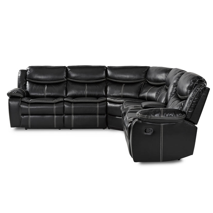 Bastrop 3-Piece Sectional with Right Console BLACK VINYL