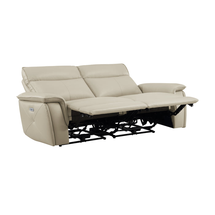 Maroni Top Grain Leather Power Sofa TAUPE