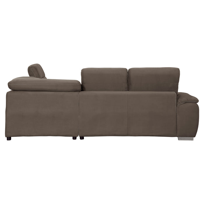 Platina Sectional W/Sleeper & Storage CHOCOLATE