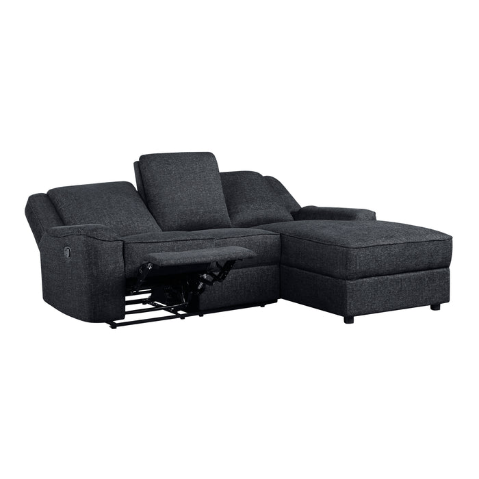 Monterey 2-Piece Reclining Sectional with Right Chaise EBONY ONLY