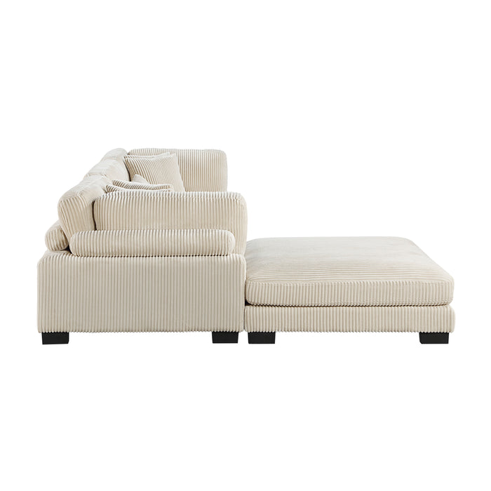 Traverse 4-Piece Modular Sectional with Ottoman BEIGE