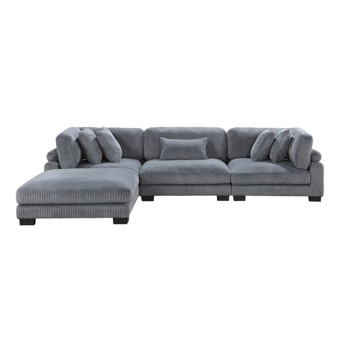 Traverse 4-Piece Modular Sectional W/ Ottoman GREY