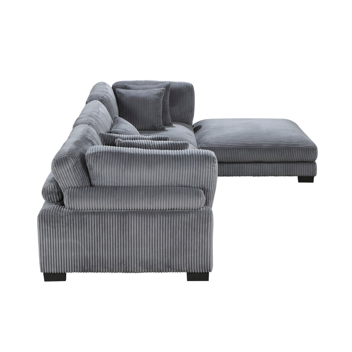 Traverse 4-Piece Modular Sectional W/ Ottoman GREY