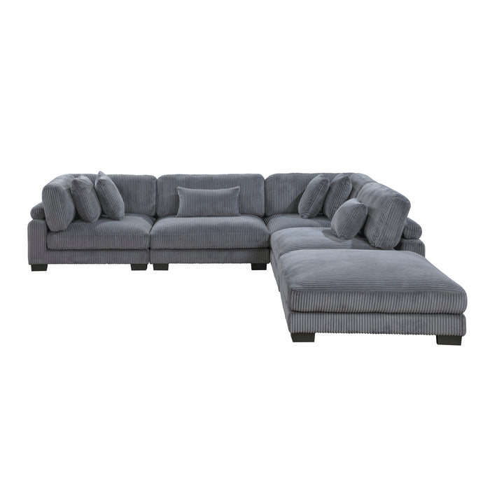 Traverse 5-Piece Modular Sectional W/ Ottoman GREY