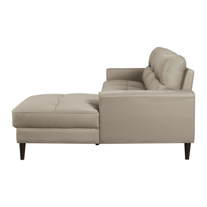 Lewes Top Grain Leather Sectional LATTE