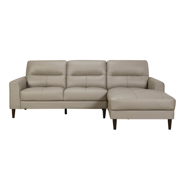 Lewes Top Grain Leather Sectional LATTE