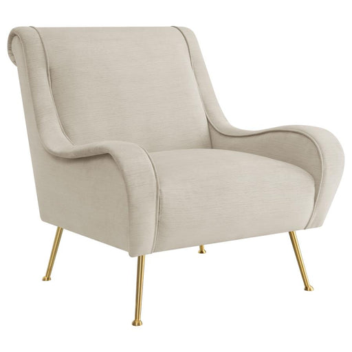 ricci-upholstered-saddle-arms-accent-chair-stone-and-gold