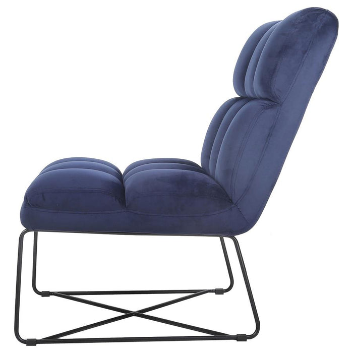 Lux Armless Upholstered Accent Chair Midnight Blue