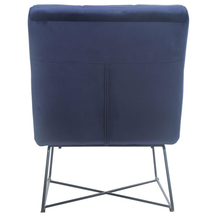 Lux Armless Upholstered Accent Chair Midnight Blue