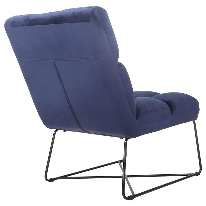 Lux Armless Upholstered Accent Chair Midnight Blue