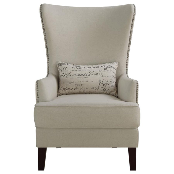 Pippin Curved Arm High Back Accent Chair Cream