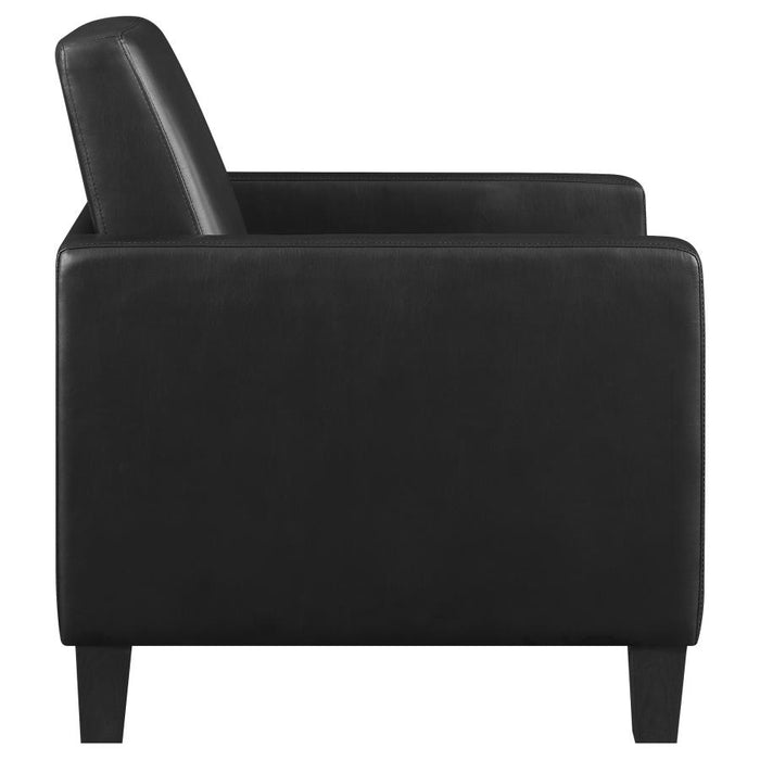 Julio Upholstered Accent Chair with Track Arms Black