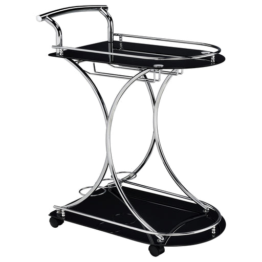 chrome-and-black-serving-cart