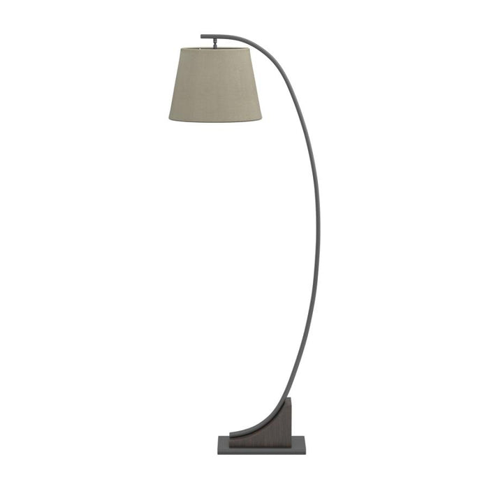 Empire Shade Floor Lamp Oatmeal, Brown, and Bronze