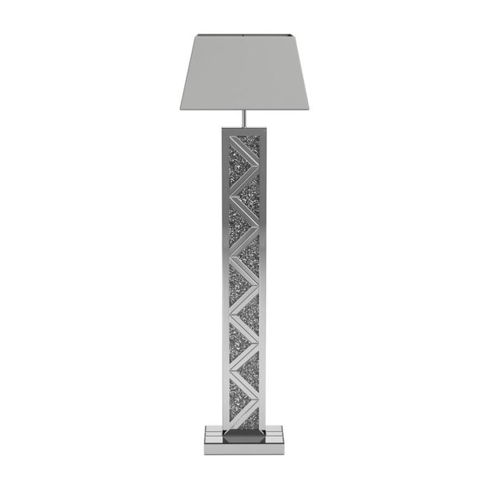 Carmen Geometric Base Floor Lamp Silver