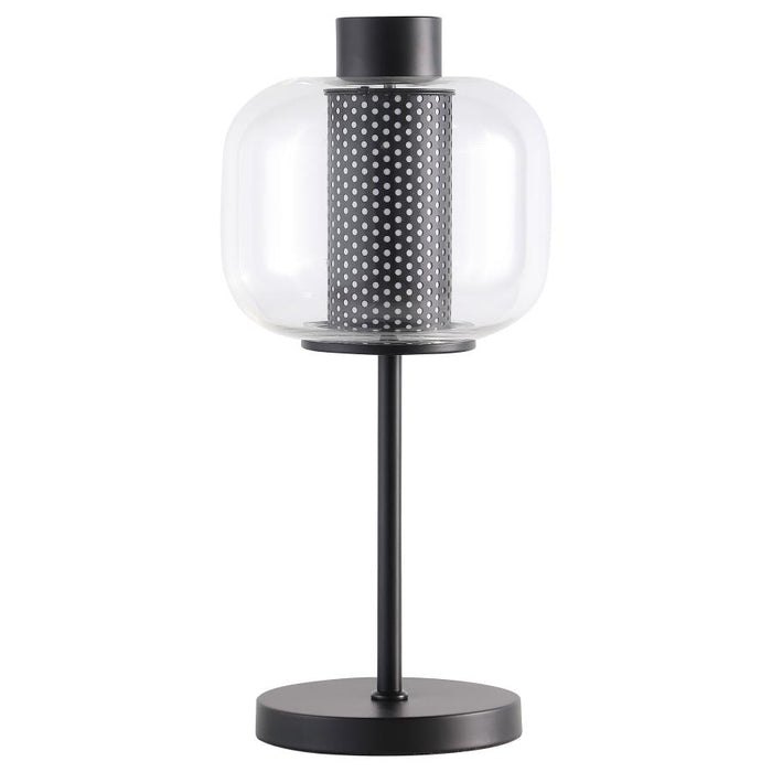 Black Clear Globe Table Lamp