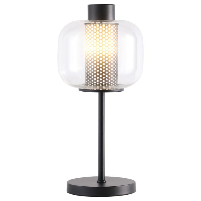 Black Clear Globe Table Lamp