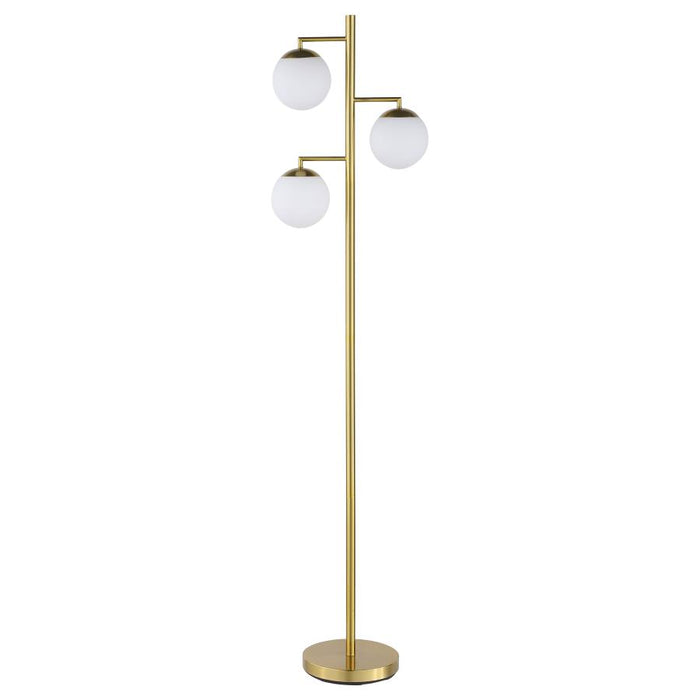 3 White Balls Gold Floor Lamp