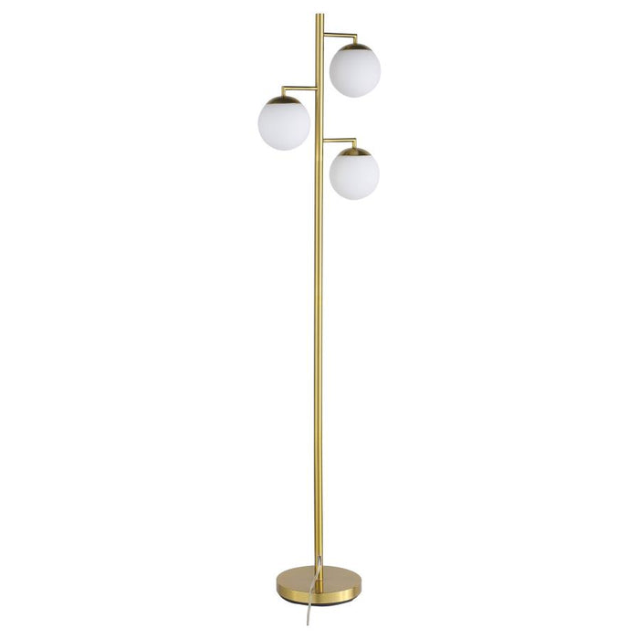 3 White Balls Gold Floor Lamp