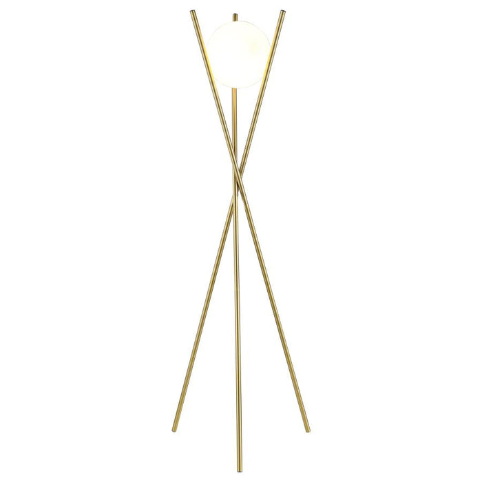 White Ball Gold Tripod Floor Lamp