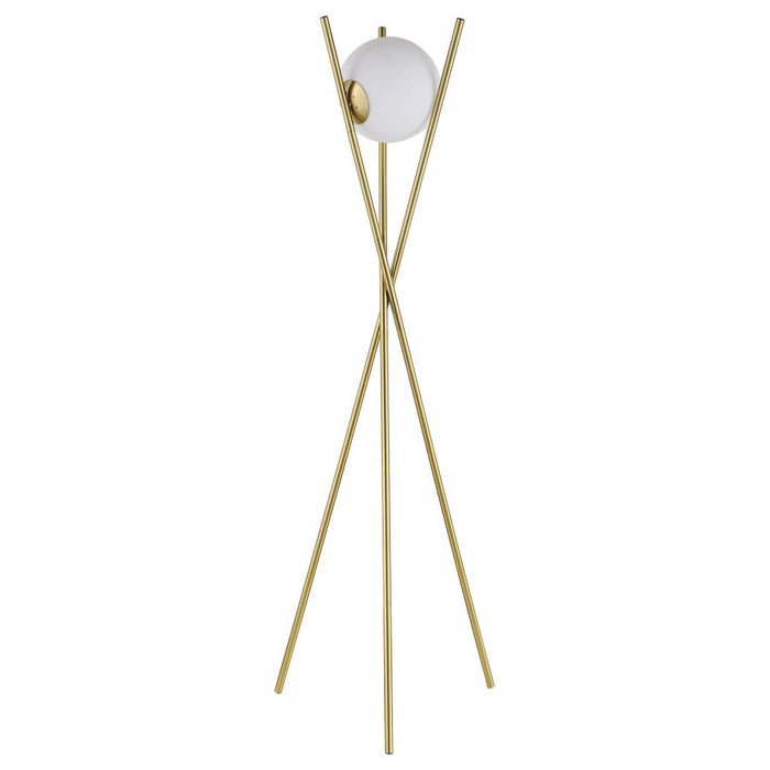 White Ball Gold Tripod Floor Lamp