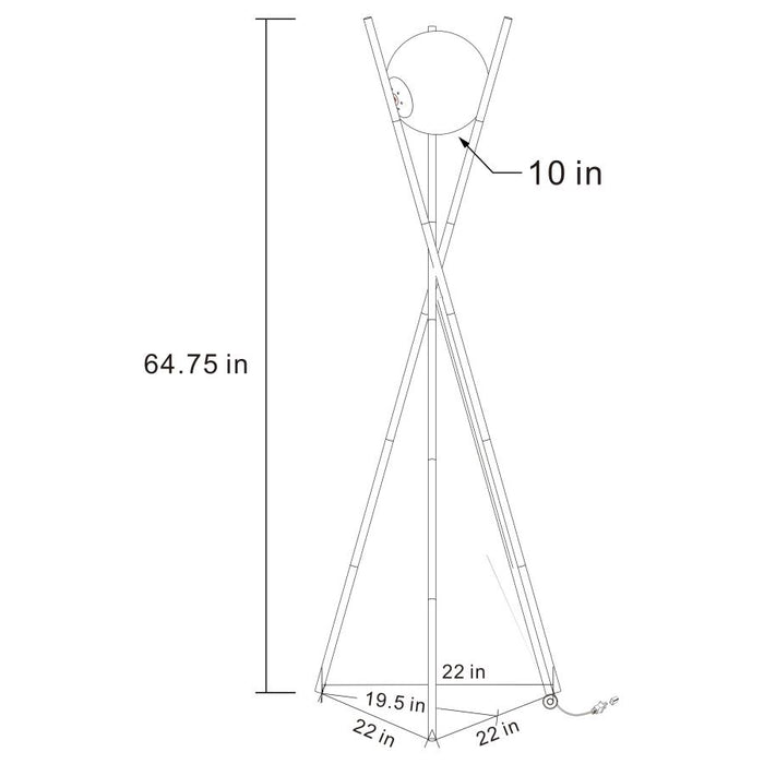 White Ball Gold Tripod Floor Lamp