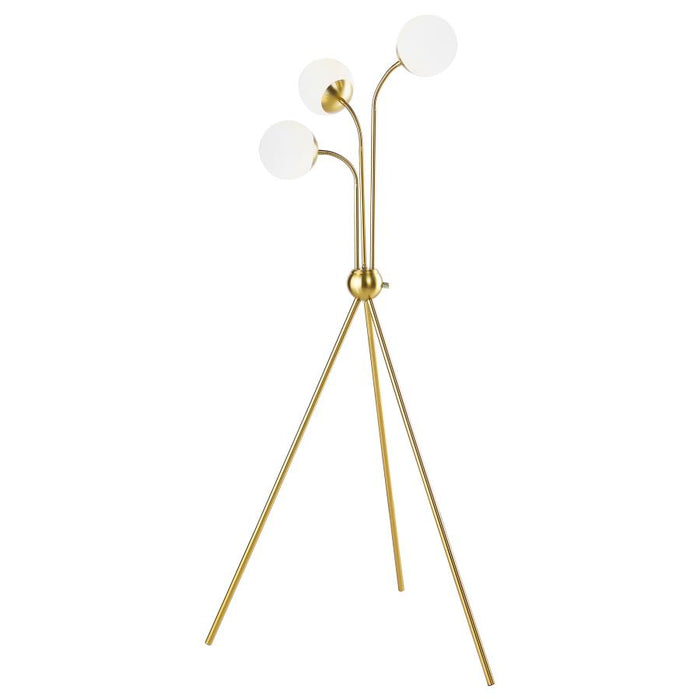 Gold and White Bulb Floor Lamp