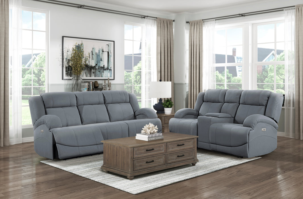 Camryn Power Recliner Loveseat GRAPHITE BLUE