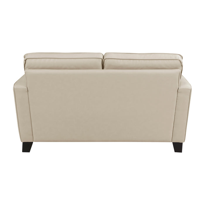 Renzo Top Grain Leather Loveseat BEIGE